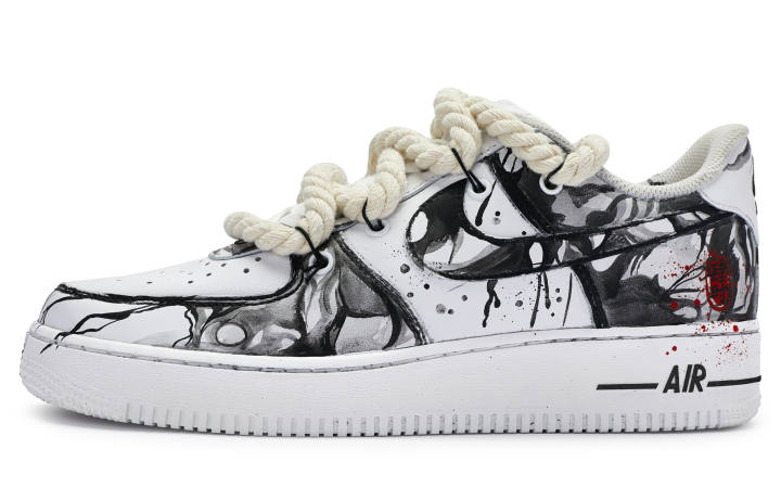 Nike Nike Air Force 1 Low 811 Manufacturing, Four Seasons Peaceful Low top Skateboard Shoes Men's Black White Red