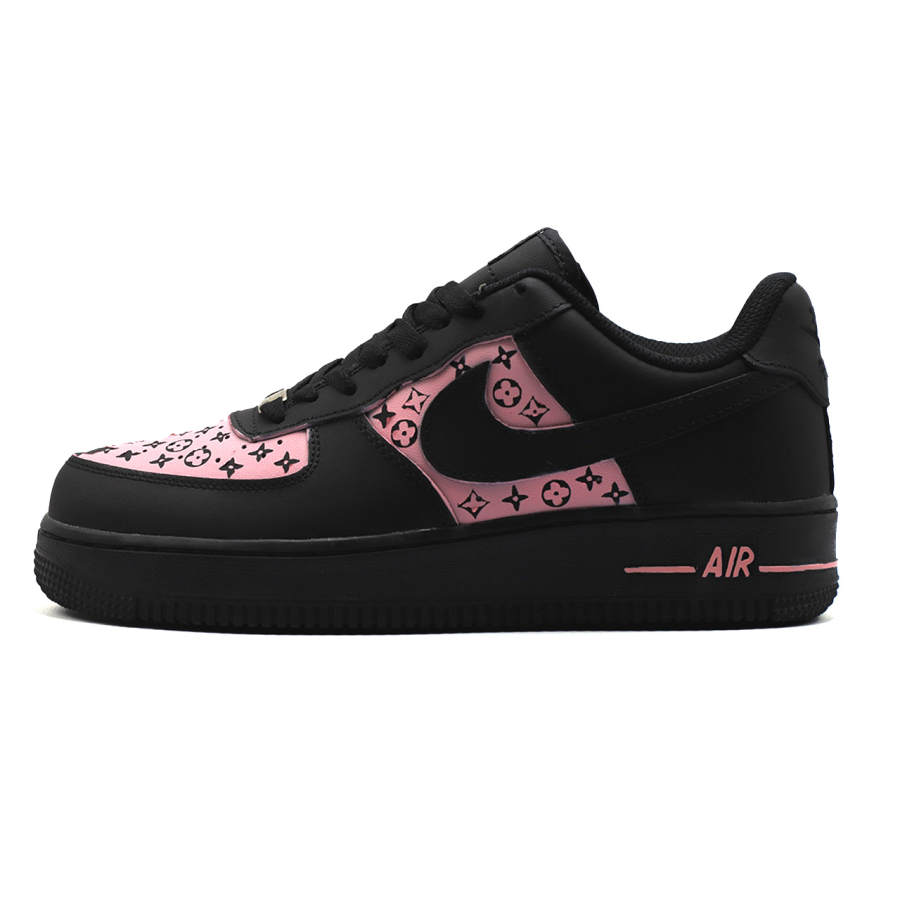 Nike Nike Air Force 1 Abrasion Resistant Low top Skateboard Shoes Women's Black Pink