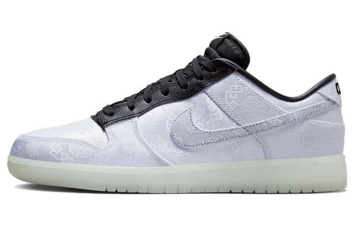 Nike Nike x Fragment Design X CLOT Dunk Lightning White Silk Low top Skateboard Shoes Unisex White
