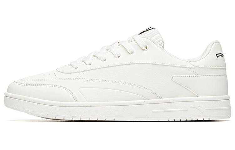 Anta Life Collection Textile, Synthetic Leather Vintage Thermal Slip Resistant Low top Skateboard Shoes Men's White
