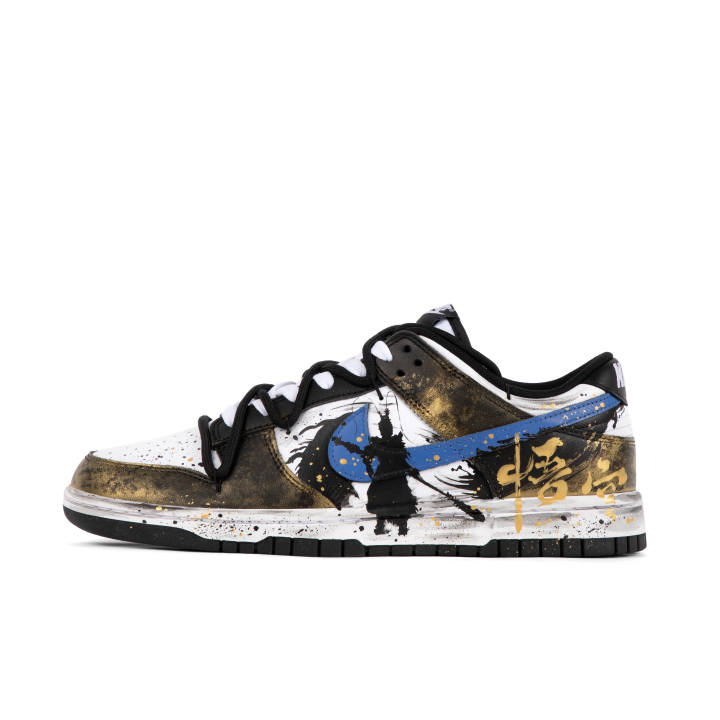 Nike Nike Dunk Slip Resistant Abrasion Resistant Low top Skateboard Shoes Unisex Black Gold