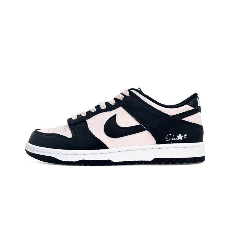 Nike Nike Dunk Spring Romantic Cushioning Low top Skateboard Shoes Unisex Black Pink