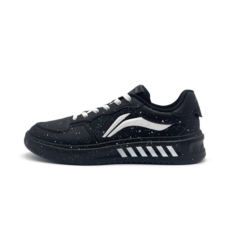 Li-Ning Li Ning Lantern Festival Cushioning, Wear Resistant Low top Skateboard Shoes Men's Black White