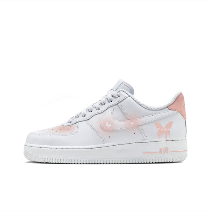 Nike Nike Air Force 1 Slip Resistant Abrasion Resistant Balance Low top Skateboard Shoes Unisex White Pink
