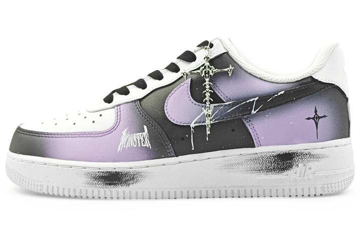 Nike Nike Air Force 1 Abrasion Resistant Low top Skateboard Shoes Unisex Black Purple