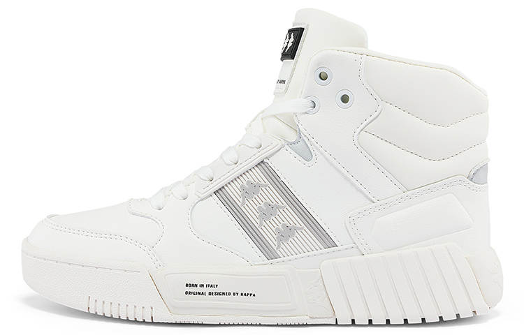 Kappa Lightweight Abrasion Resistant Lightweight Abrasion Resistant High top Skateboard Shoes Unisex White Gray