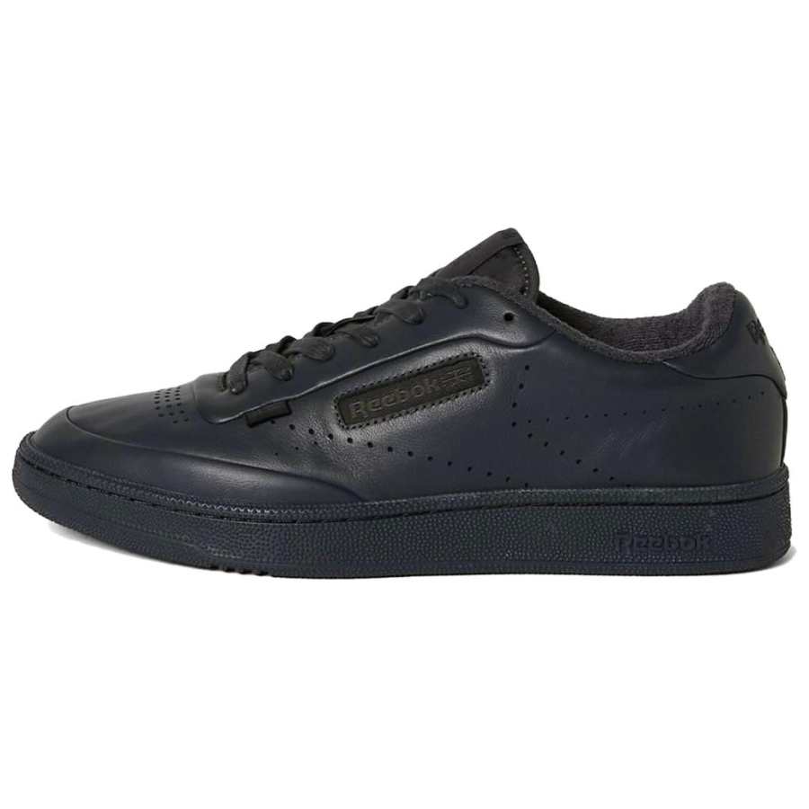 Reebok N.HOOLYWOOD COMPILE x Reebok CLUB C 85 Abrasion Resistant Low top Skateboard Shoes Unisex Charcoal Black