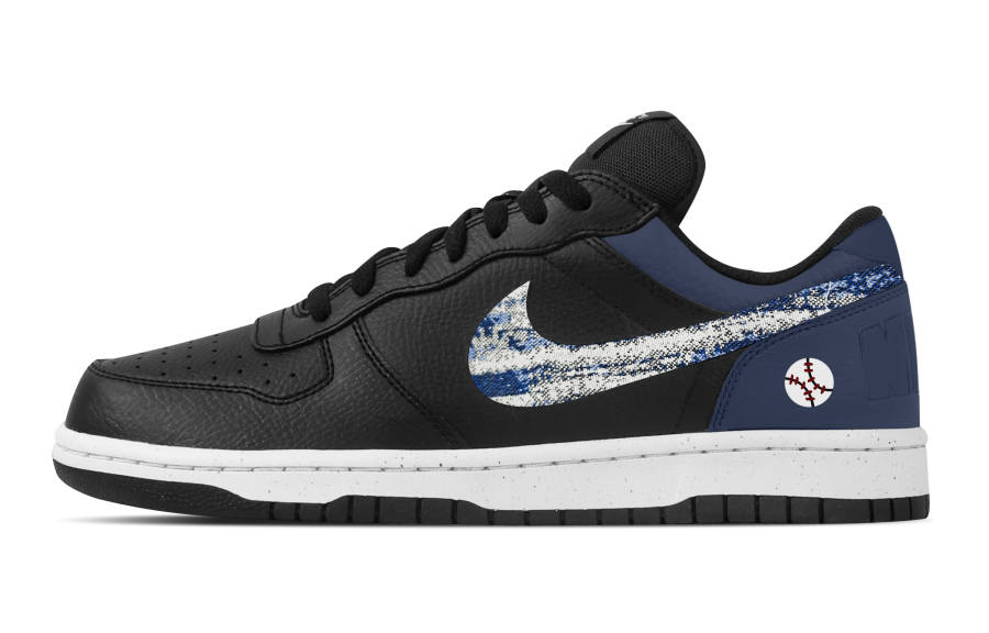 Nike Nike Big Baseball Abrasion Resistant Breathable Low top Skateboard Shoes Men's Black Blue