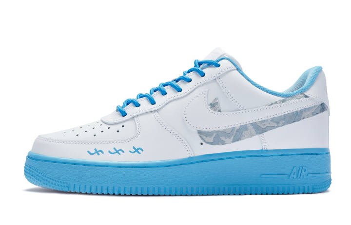 Nike Nike Air Force 1 Low top Skateboard Shoes GS White Blue