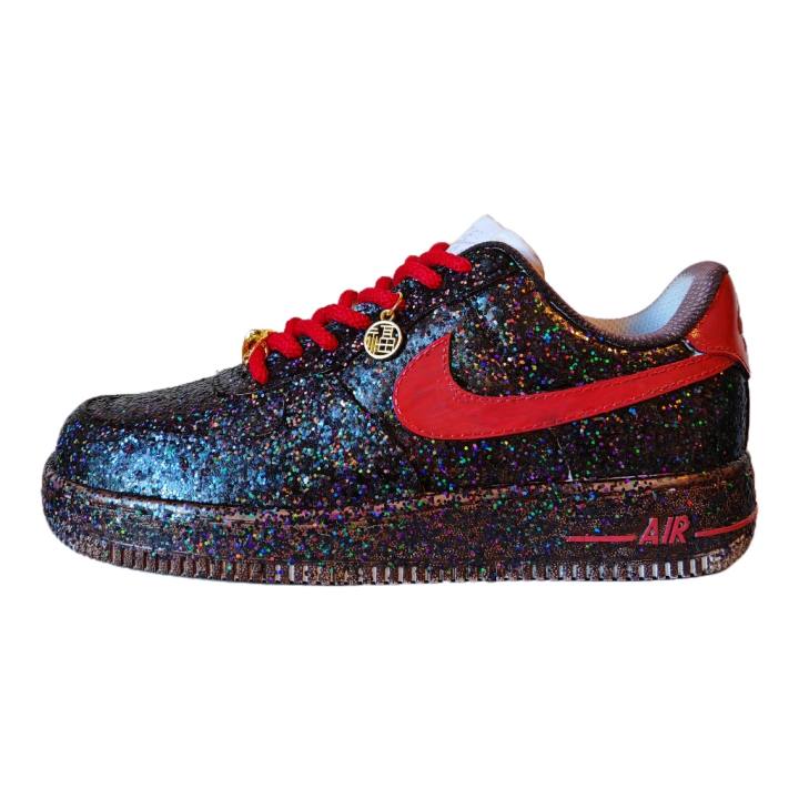 Nike Nike Air Force 1 Serpent Welcomes Blessings Slip Resistant Abrasion Resistant Low top Skateboard Shoes Men's Black