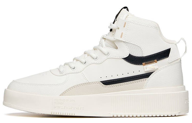 Anta Life Collection Coverage Slip Resistant Cushioning High top Skateboard Shoes Men's Ivory White