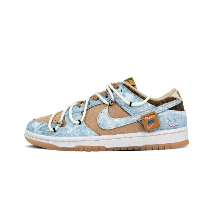 Nike Nike Dunk Abrasion Resistant Abrasion Resistant Low top Skateboard Shoes Men's Brown Blue