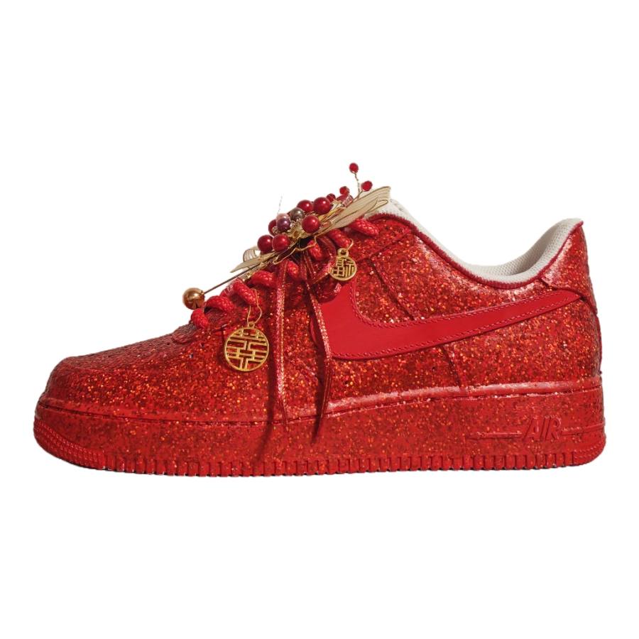 Nike Nike Air Force 1 Whispers Of Love, Wedding Shoes Slip Resistant Slip Resistant Low top Skateboard Shoes Women's Red