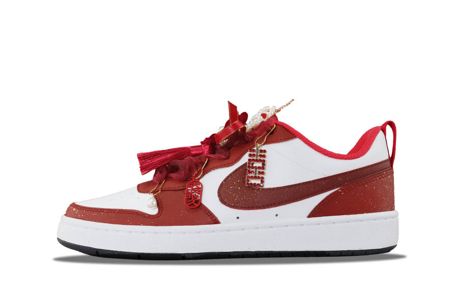 Nike Nike Court Borough 2 Slip Resistant Abrasion Resistant Low top Skateboard Shoes Women's Red
