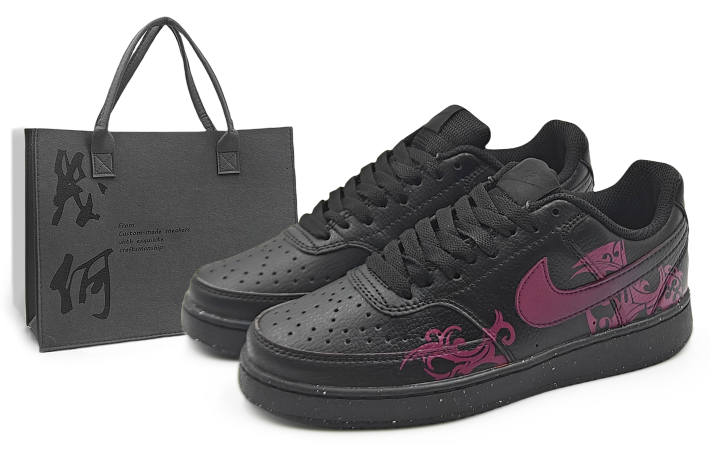 Nike Nike Court Vision Low Abrasion Resistant Low top Skateboard Shoes Unisex Fuchsia