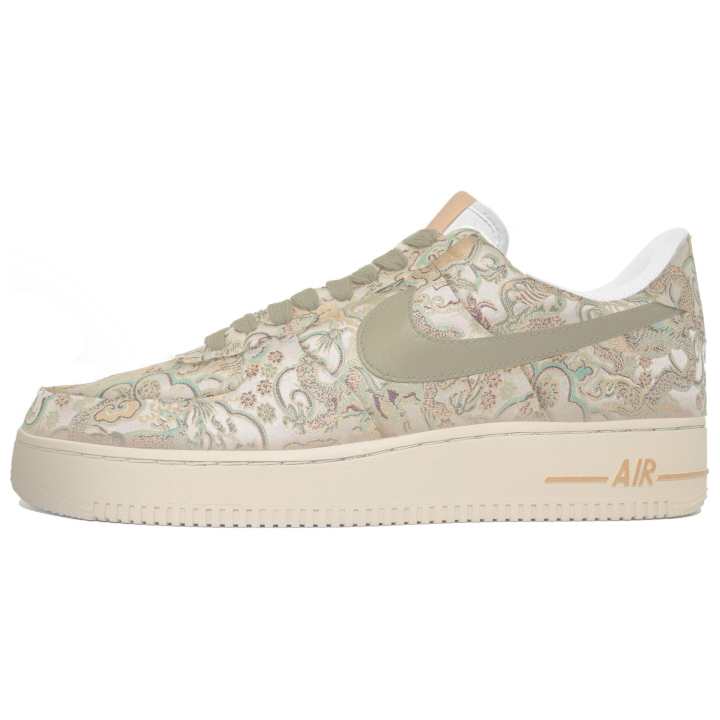 Nike Nike Air Force 1 Slip Resistant Abrasion Resistant Low top Skateboard Shoes Unisex White Gold