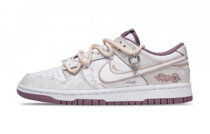 Nike Nike Dunk Ancient And Mischievous Leather Low top Skateboard Shoes Men's Beige White Pink
