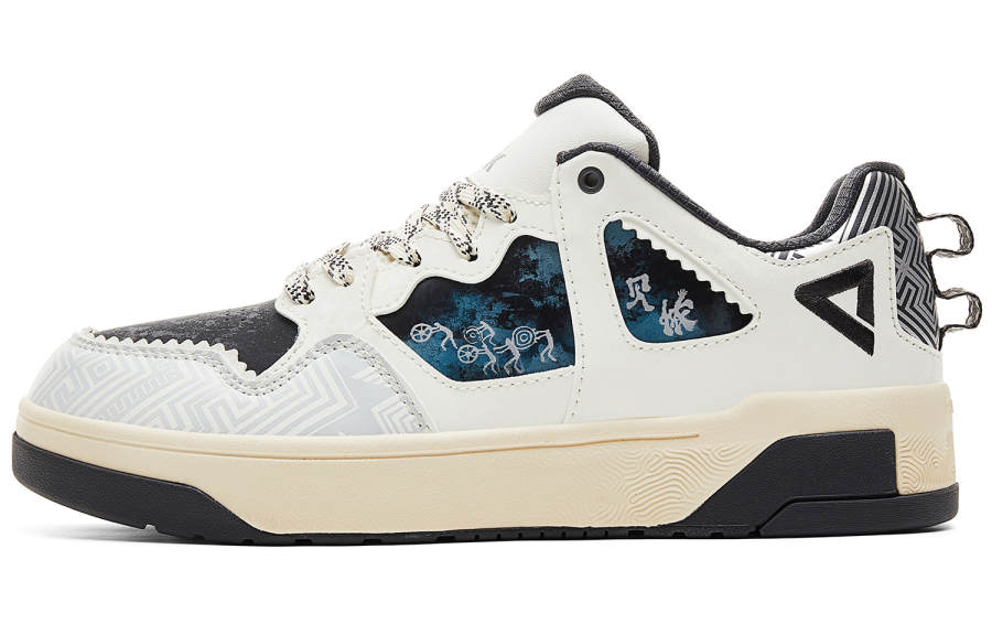 PEAK PEAK Skateboard Shoes Men's Low Top Ivory Dark Gray