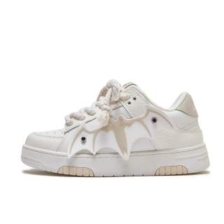 CHUMU Slip Resistant Abrasion Resistant Low top Skateboard Shoes Unisex White