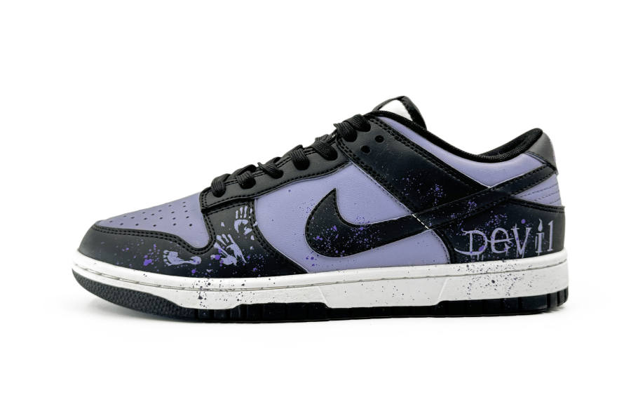 Nike Nike Dunk Abrasion Resistant Low top Skateboard Shoes Unisex Black Purple