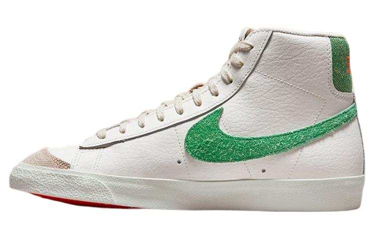 Nike Nike Blazer Textile, Leather Slip Resistant, Abrasion Resistant, Lightweight Mid top Skateboard Shoes White Green