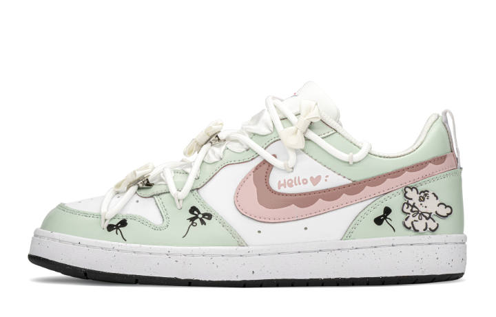 Nike Nike Court Borough Low top Skateboard Shoes Green Pink GS