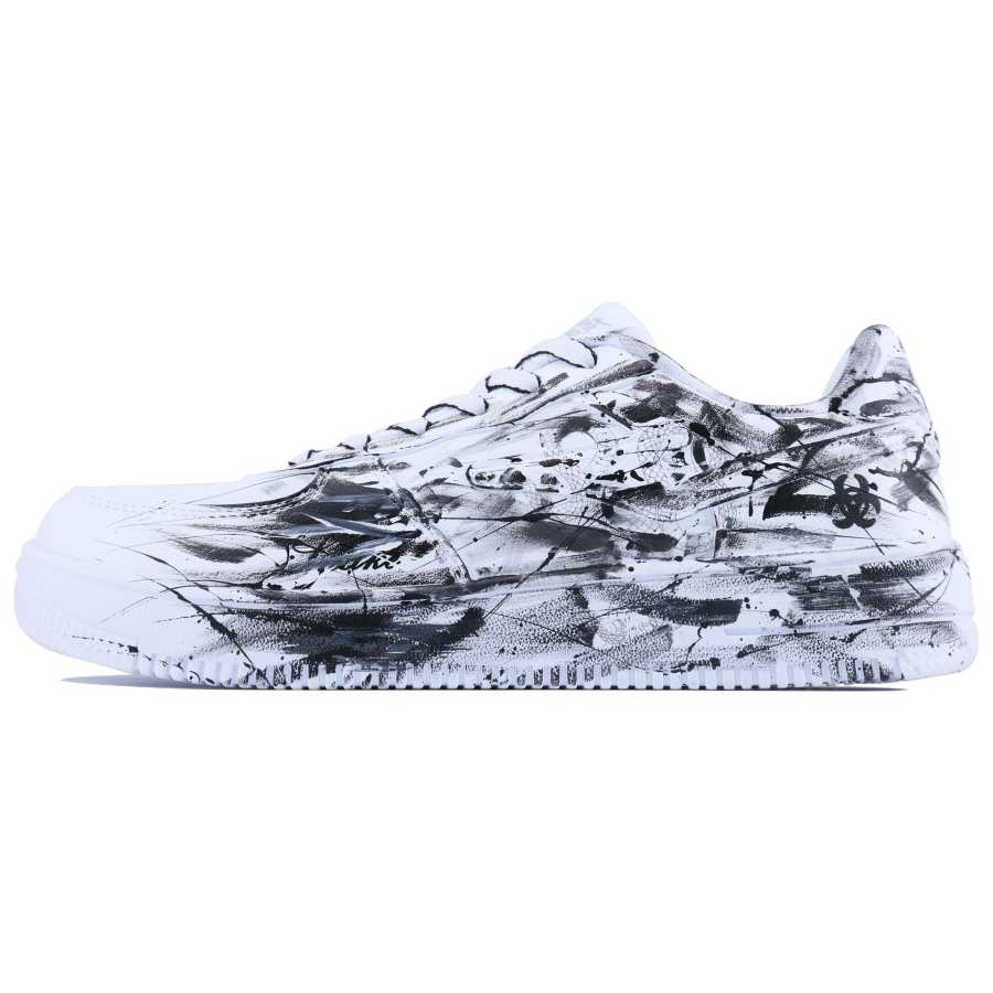 Erke Abrasion Resistant Breathable Abrasion Resistant Breathable Low top Skateboard Shoes Men's White Black