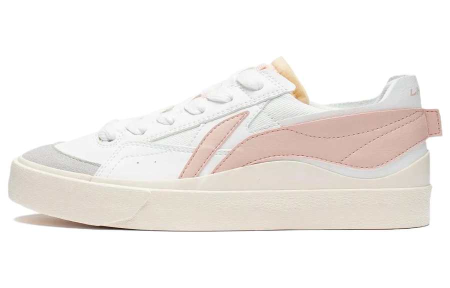 Li-Ning Li Ning Mousse Bath Mumu Slip Resistant Cushioning Low top Skateboard Shoes Women's White Pink