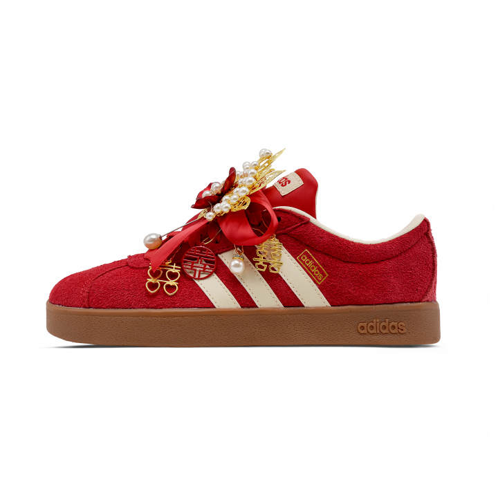 Adidas Adidas Vl Court Classic Height Increasing Low top Skateboard Shoes Unisex Red