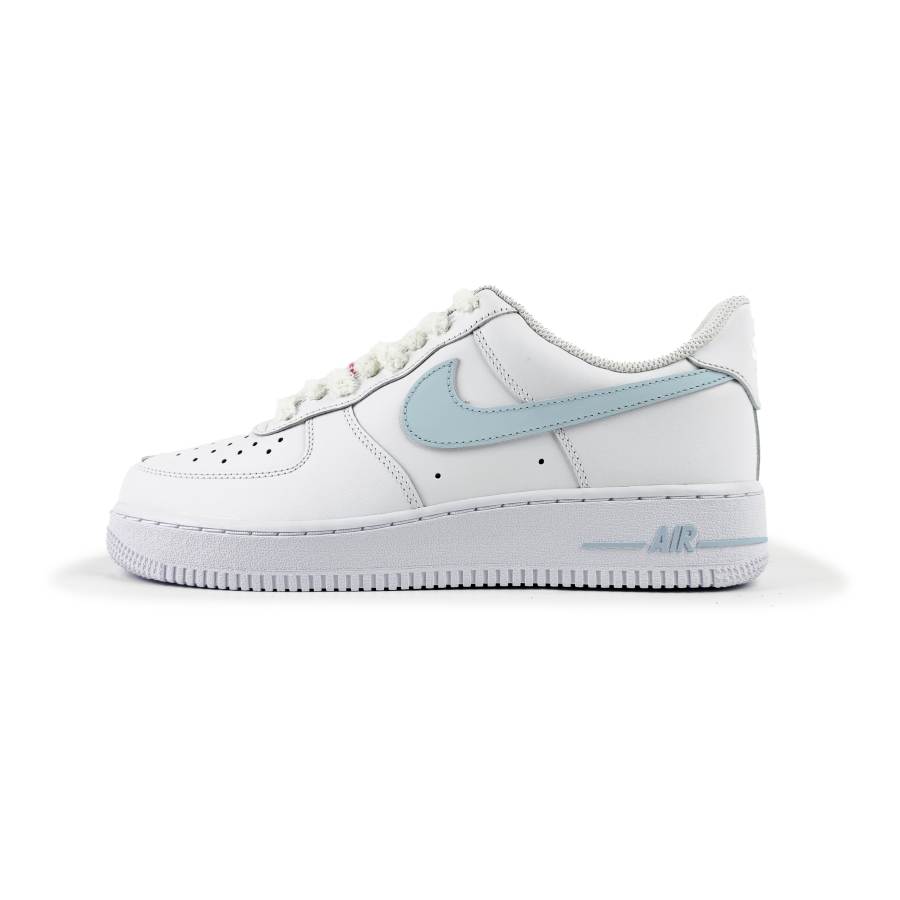 Nike Nike Air Force 1 Cow Leather Abrasion Resistant Abrasion Resistant Low top Skateboard Shoes Unisex White Blue