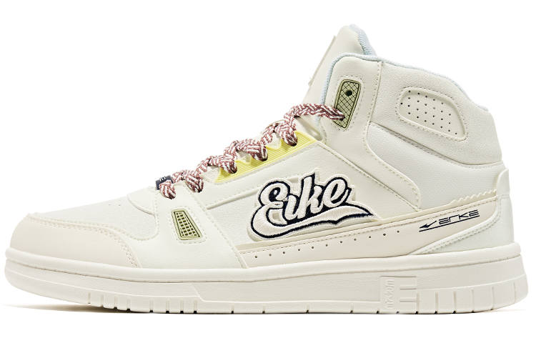 Erke High top Skateboard Shoes Men's Ivory White Spirulina Green