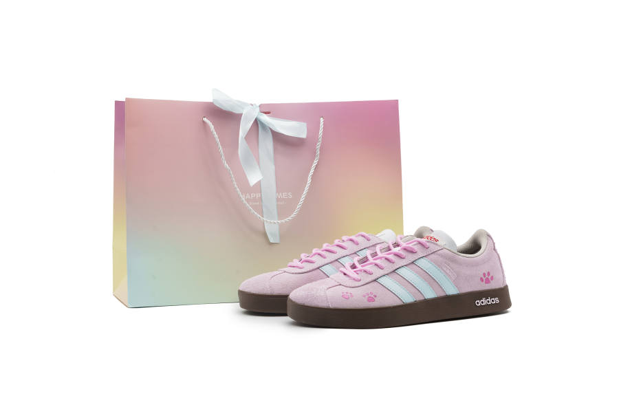 Adidas Neo VL Court Lifestyle Slip Resistant Cushioning Abrasion Resistant Low top Skateboard Shoes Unisex White Pink