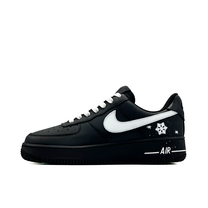 Nike Nike Air Force 1 Midnight Snowflake Leather Abrasion Resistant Abrasion Resistant Low top Skateboard Shoes Unisex