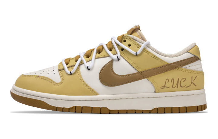 Nike Nike Dunk Toast Slip Resistant Abrasion Resistant Low top Skateboard Shoes Men's White Gold