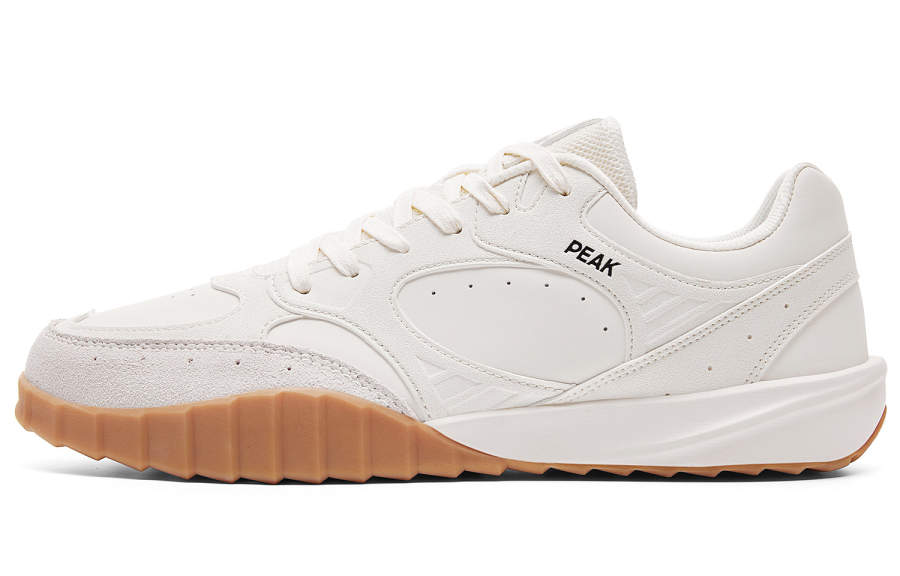 PEAK Skateboard Shoes Men's Low Top Canvas White