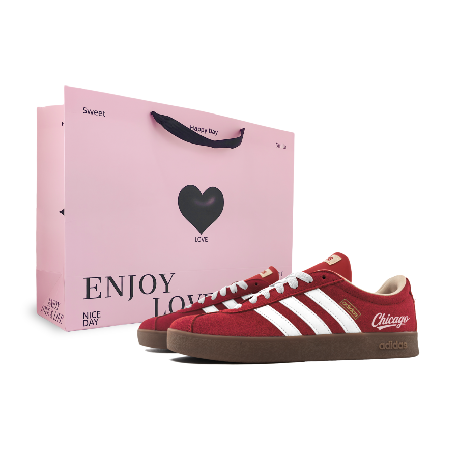 Adidas Adidas Vl Court Classic Abrasion Resistant Abrasion Resistant Low top Skateboard Shoes Unisex Red