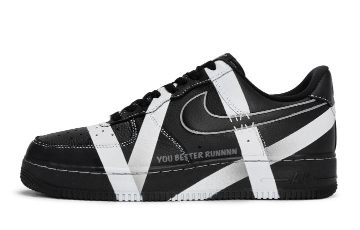 Nike Nike Air Force 1 811 Manufacturing, Black White Tear Resistant Cushioning Low top Skateboard Shoes Unisex