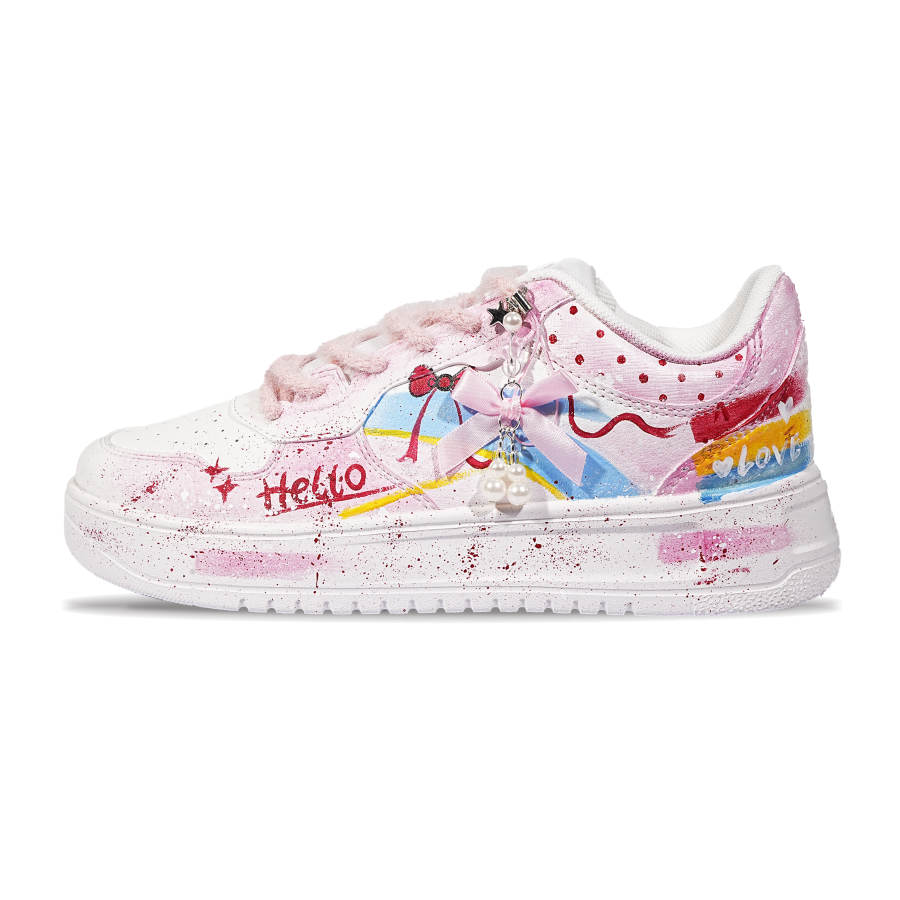 ANTA Easy Skateboard Shoes Unisex Low Top Pink