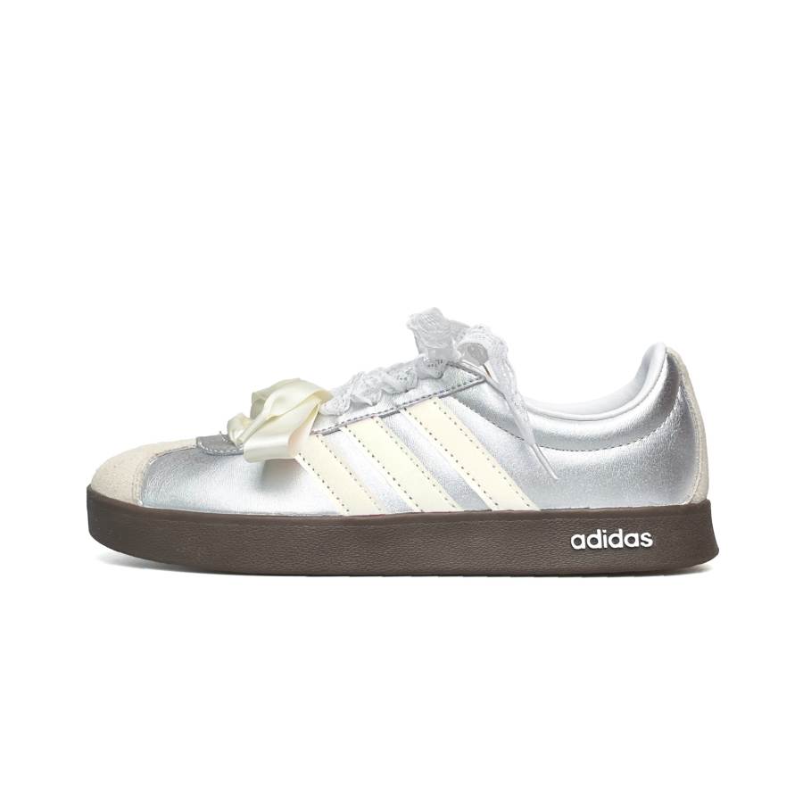 Adidas Adidas VL COURT 2.0 Vassell Abrasion Resistant Abrasion Resistant Low top Skateboard Shoes Women's Silver Yellow