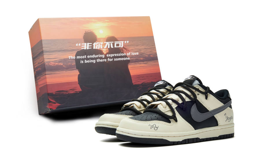 Nike Nike Dunk Abrasion Resistant Low top Skateboard Shoes Unisex Beige Gray Black
