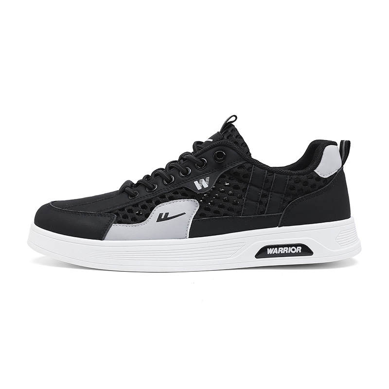Warrior Abrasion Resistant, Lightweight, And Breathable Low top Skateboard Shoes Men's Black Gray