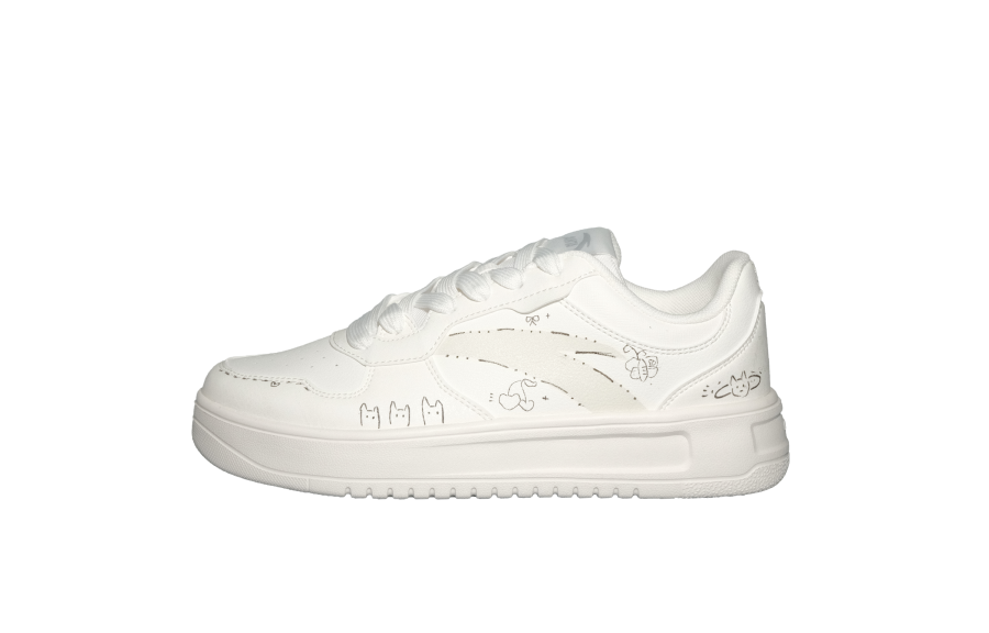 Anta Easy Textile, Synthetic Leather Cushioning Abrasion Resistant Low top Skateboard Shoes Women's White