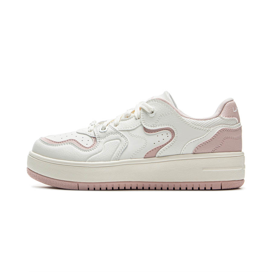 Li-Ning Li Ning Cheese Slip Resistant, Abrasion Resistant, Lightweight Low top Skateboard Shoes Women's Mist White