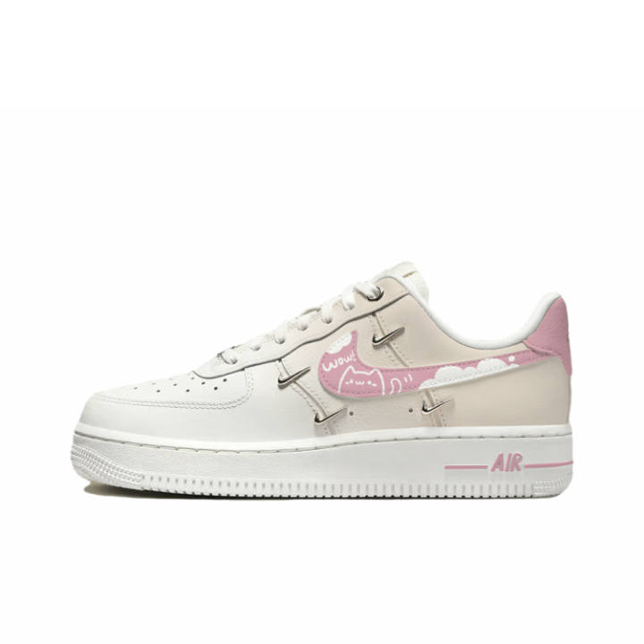 Nike Nike Air Force 1 Abrasion Resistant Low top Skateboard Shoes Women's White Gold