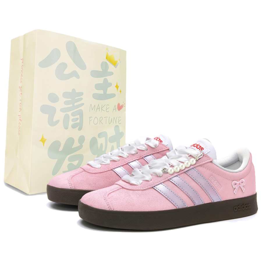 Adidas Adidas VL COURT 2.0 Pink Love Cherry Blossom, Box Abrasion Resistant Abrasion Resistant Low top Skateboard Shoes Unisex
