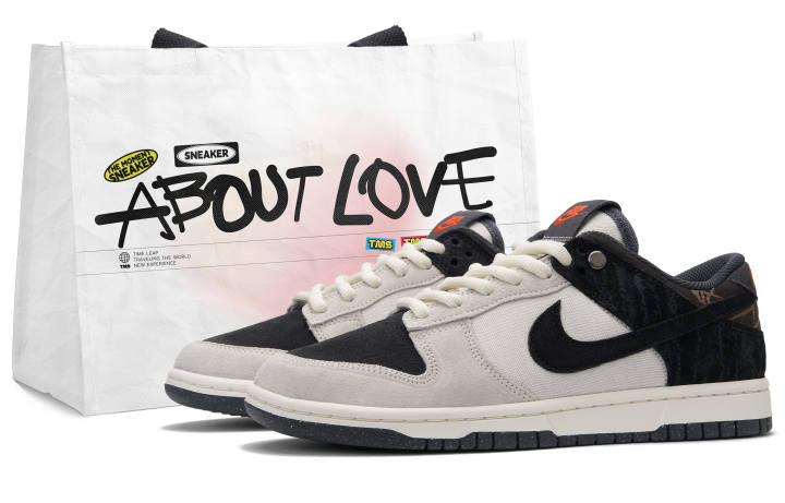 Nike Nike Dunk Black Red Cliffs Abrasion Resistant Abrasion Resistant Low top Skateboard Shoes Men's Black White
