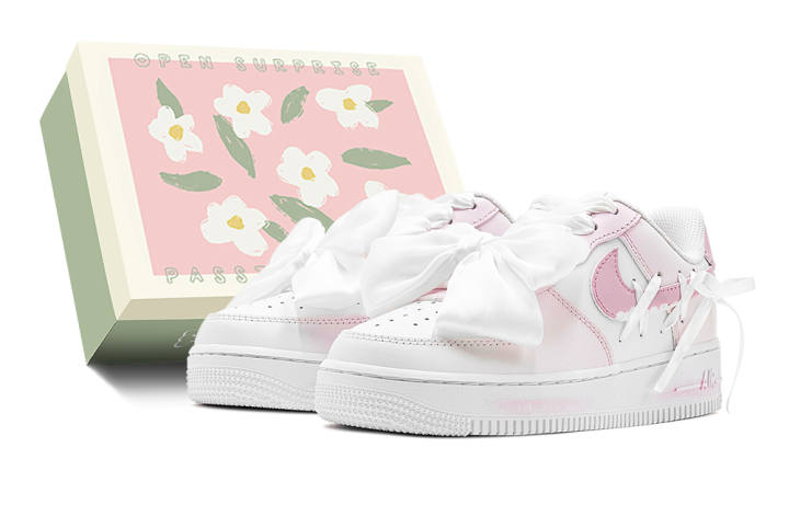 Nike Nike Air Force 1 Low top Skateboard Shoes Women's Pink White