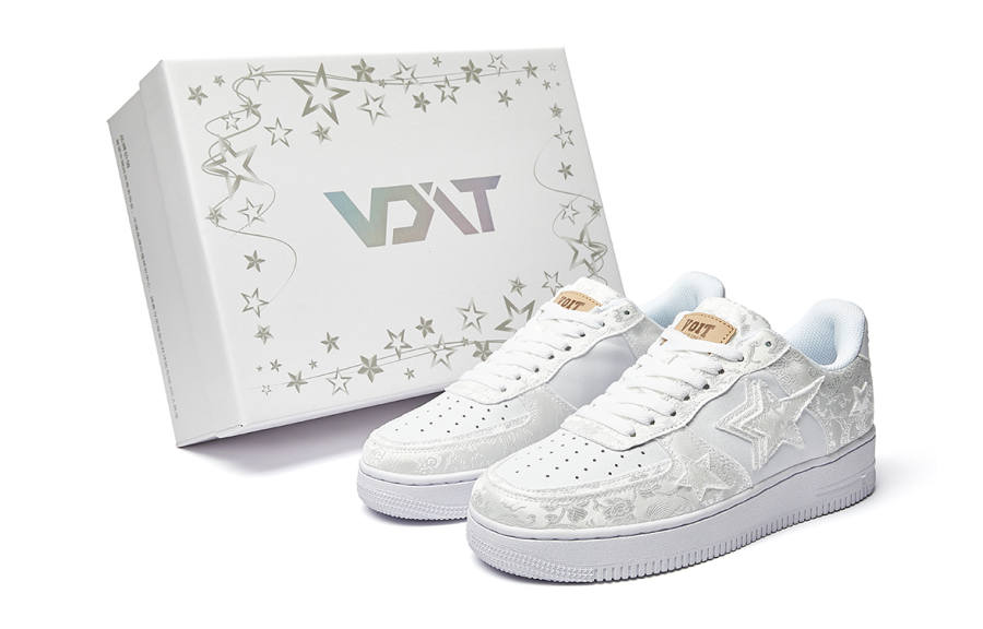 VOIT Silk Road Cow Split Leather Low top Skateboard Shoes Unisex White