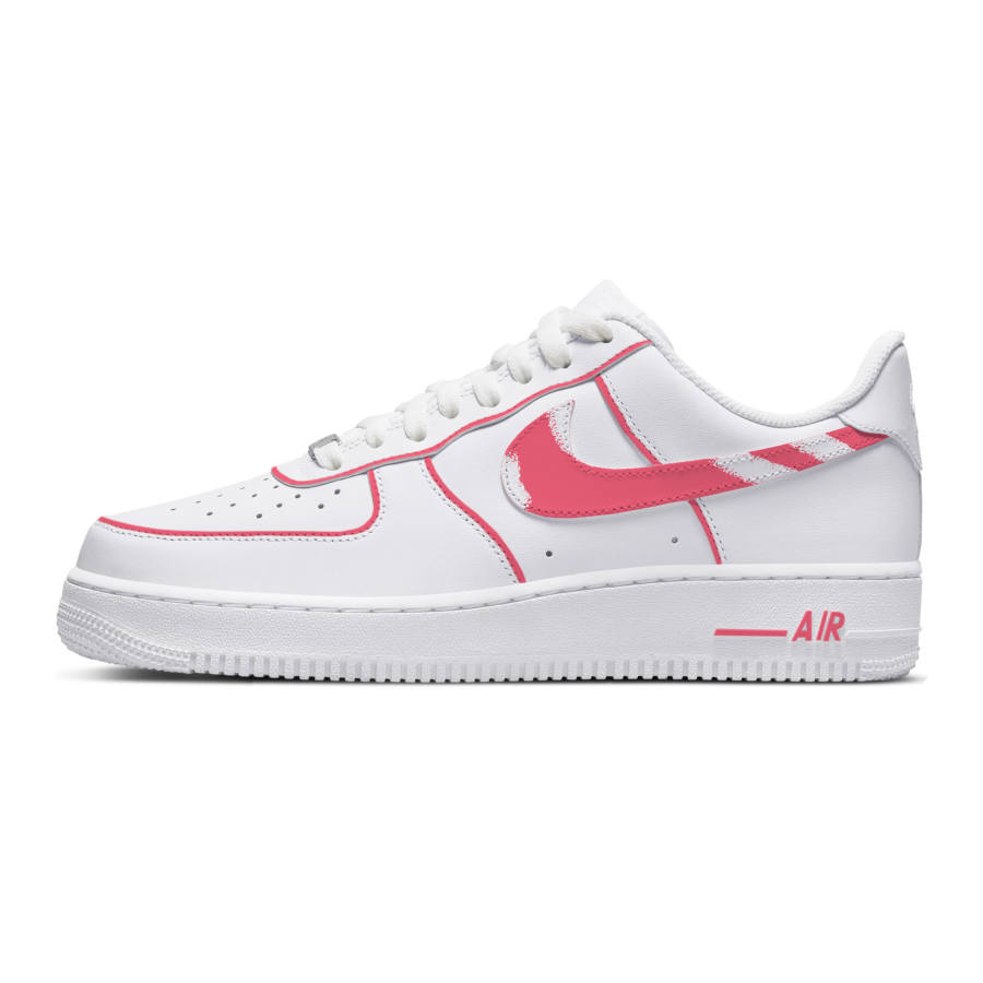 Nike Nike Air Force 1 Peach Blossom Slip Resistant Abrasion Resistant Low top Skateboard Shoes Unisex White