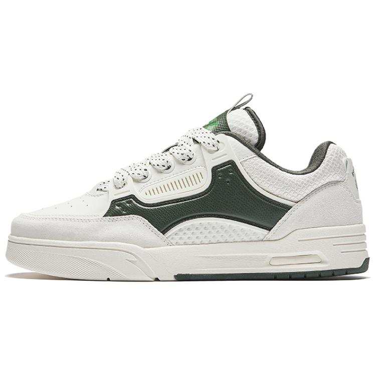 Anta AOJIE Slip Resistant Low top Skateboard Shoes Men's White Green